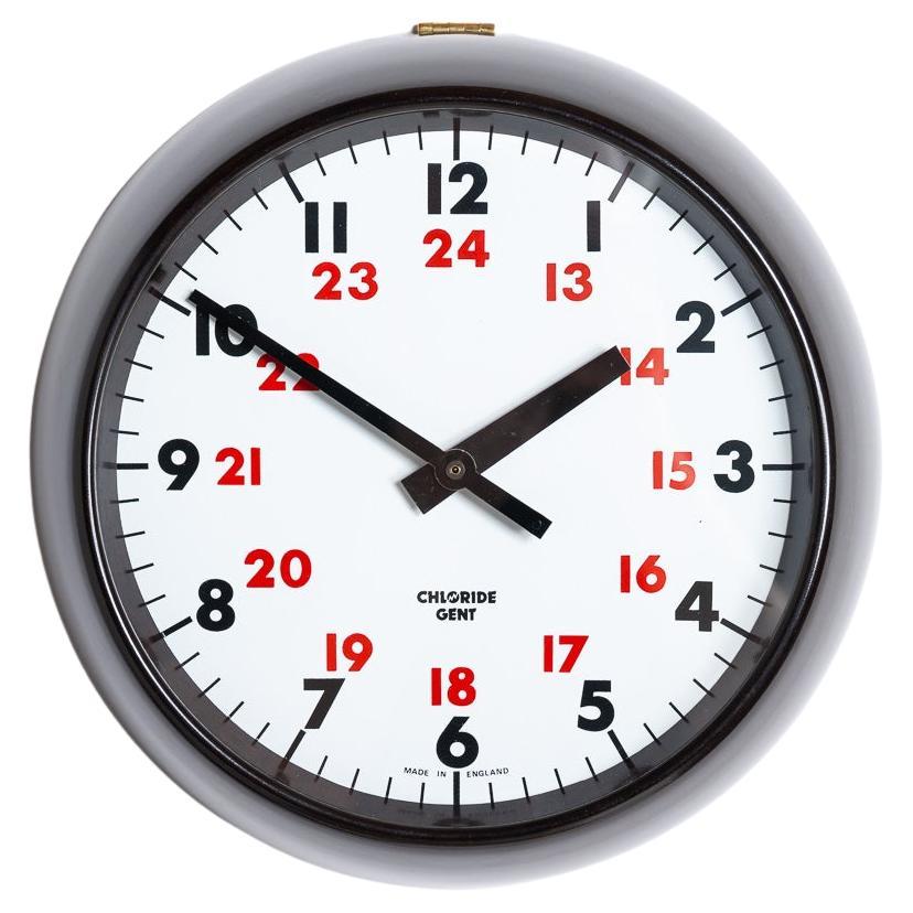 Vintage Reclaimed 24 Hour Bakelite Wall Clock By Chloride Gent