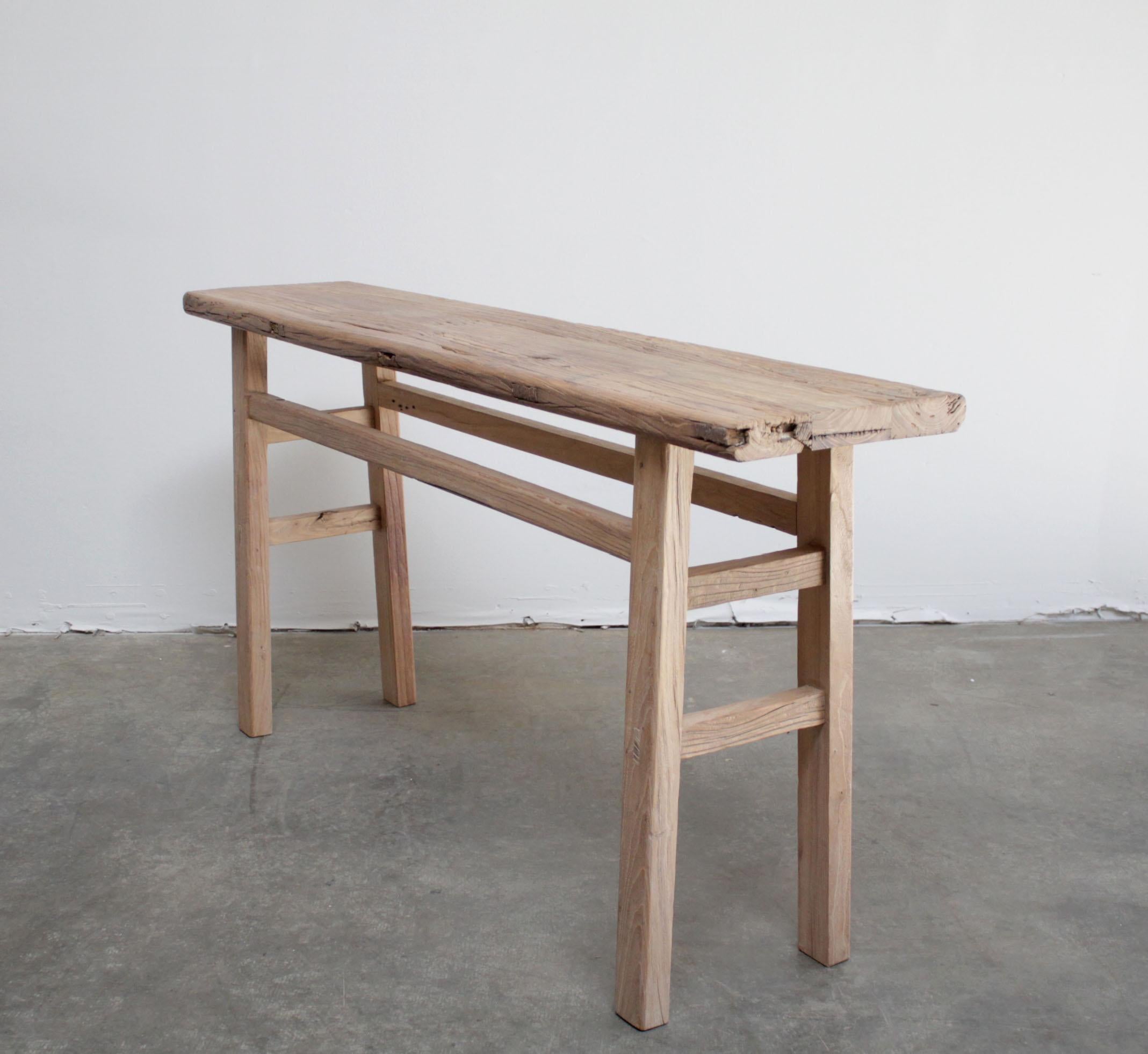 Vintage Reclaimed Antique Elmwood Console Table at 1stDibs