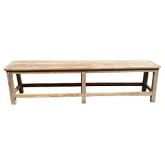 Vintage Reclaimed Bleached Wood Bench Farm House Style