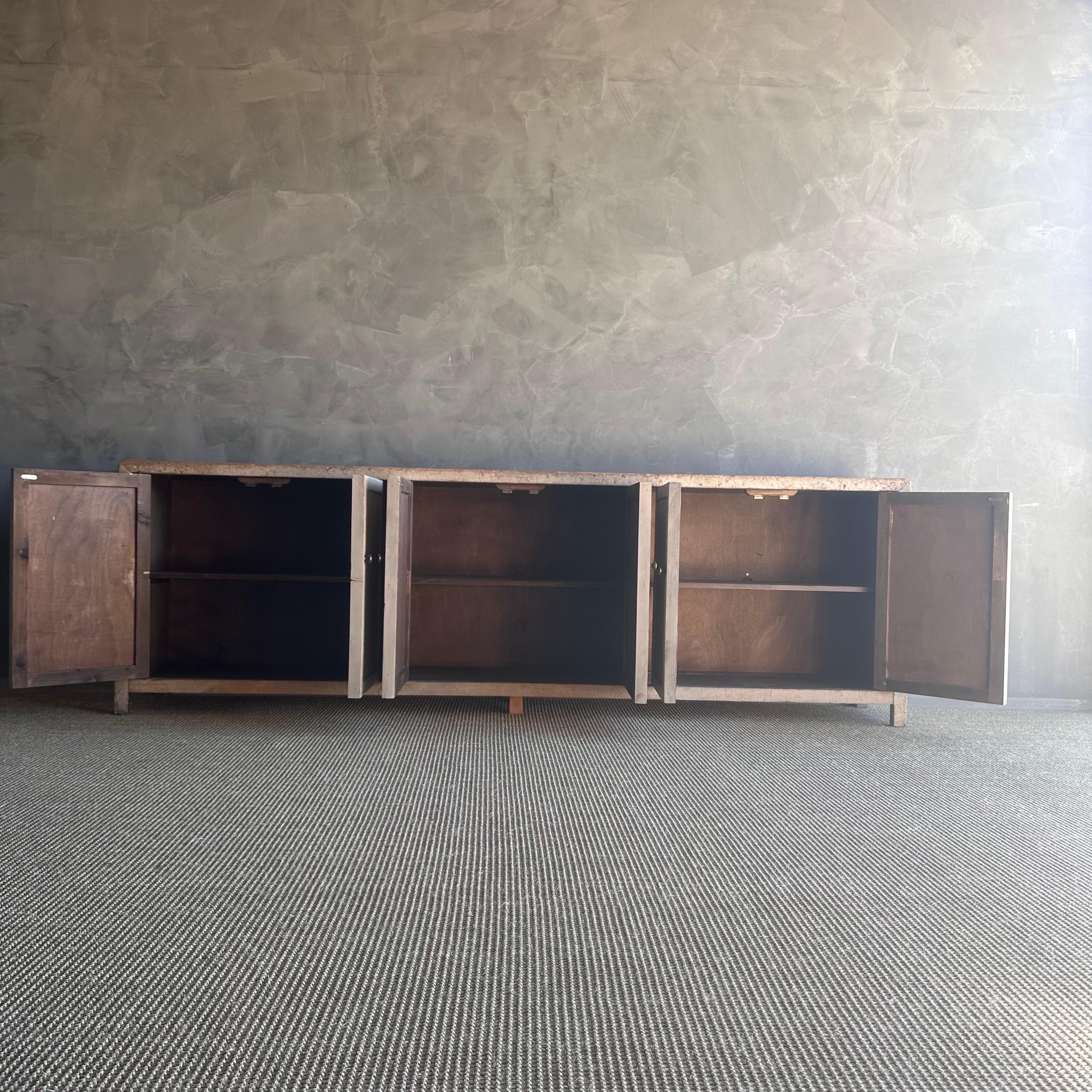 Vintage Reclaimed Cabinet in a Gray Natural Patina Painted Finish For Sale 4