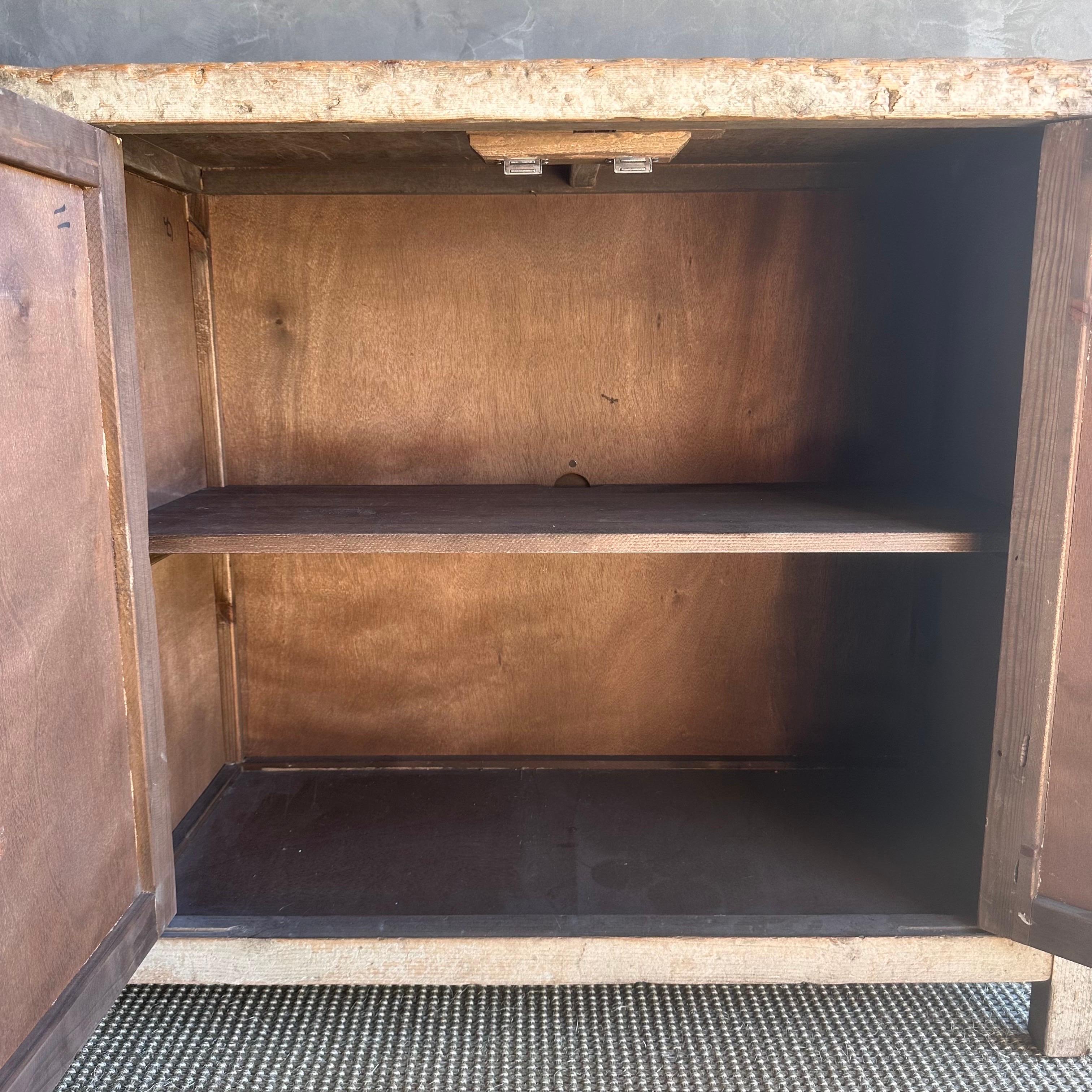 Vintage Reclaimed Cabinet in a Gray Natural Patina Painted Finish For Sale 5