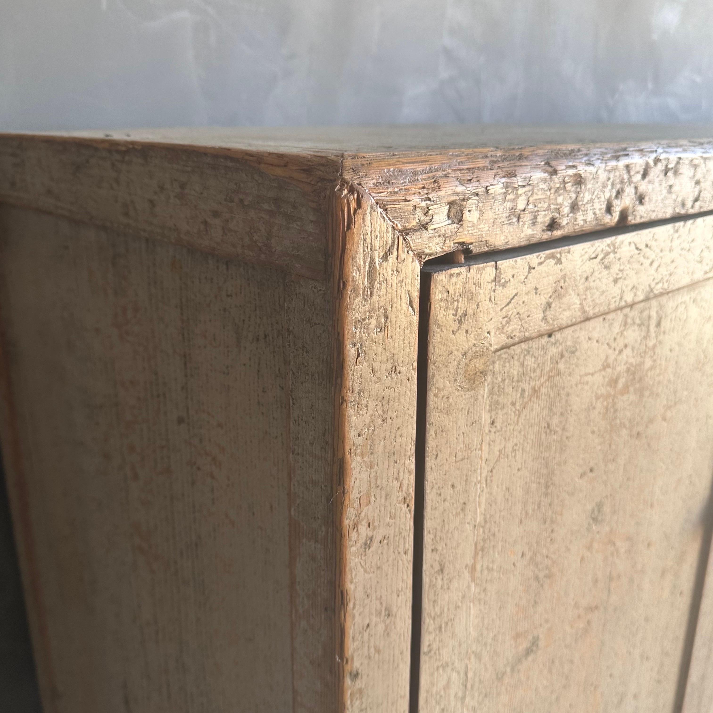 Vintage Reclaimed Cabinet in a Gray Natural Patina Painted Finish For Sale 2