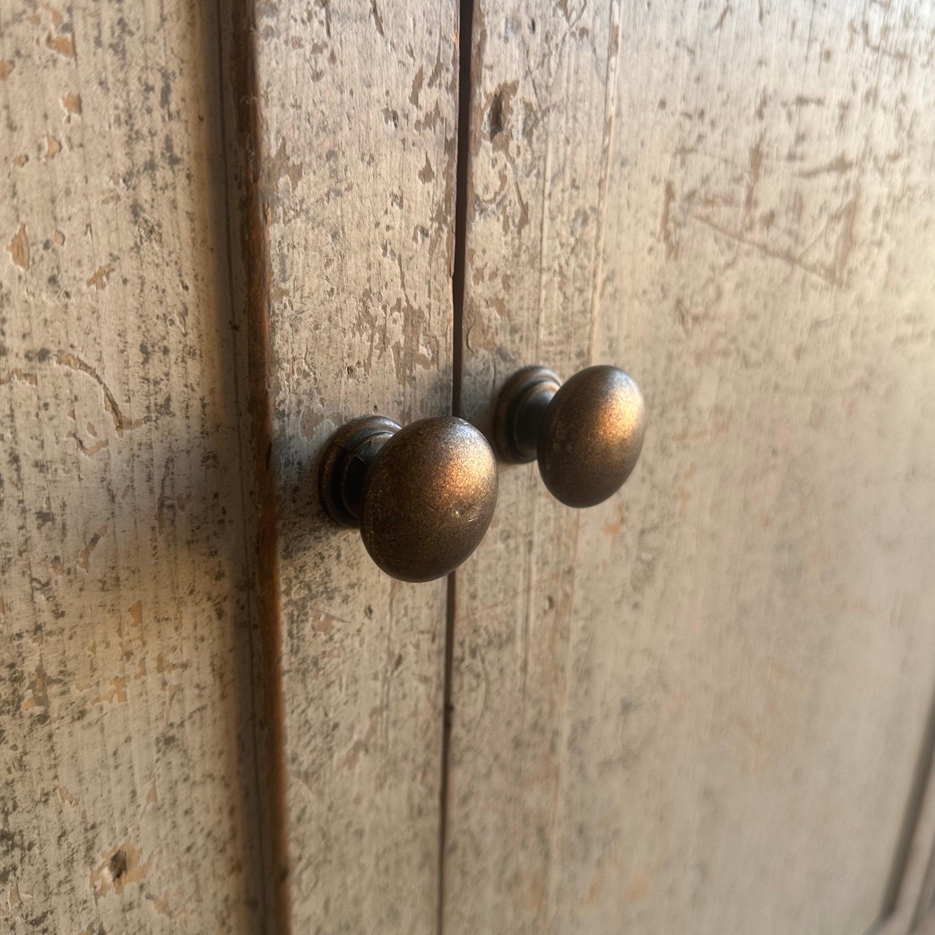 Vintage Reclaimed Cabinet in a Gray Natural Patina Painted Finish For Sale 3