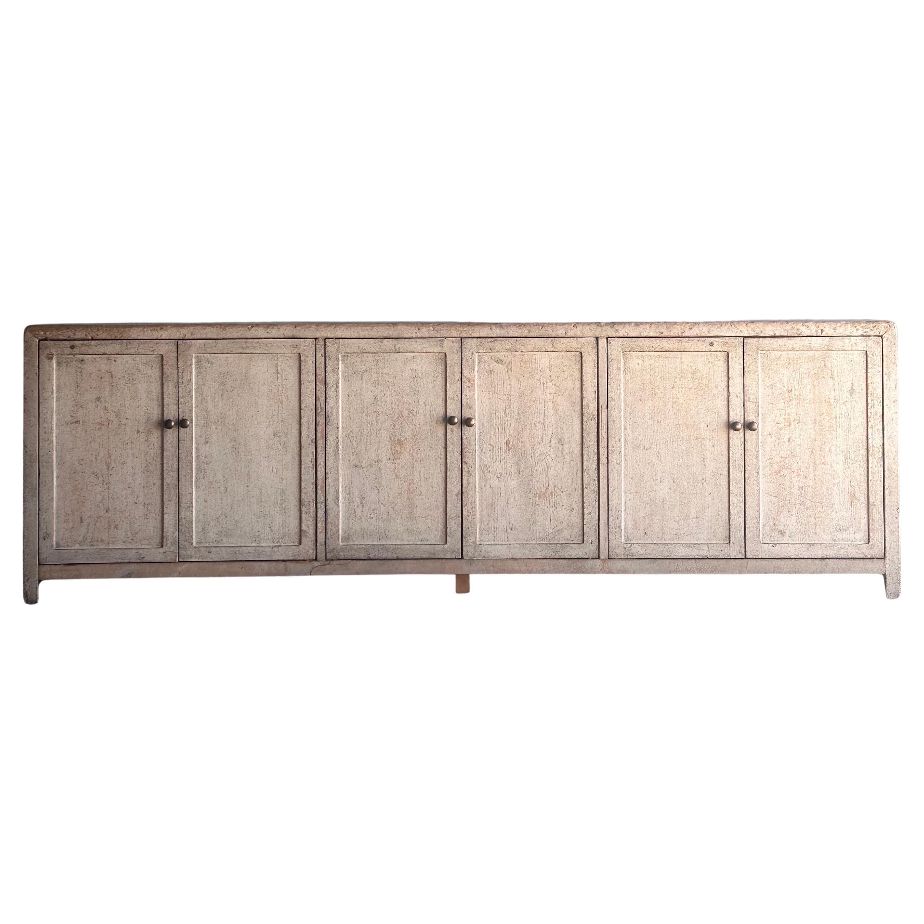 Vintage Reclaimed Cabinet in a Gray Natural Patina Painted Finish
