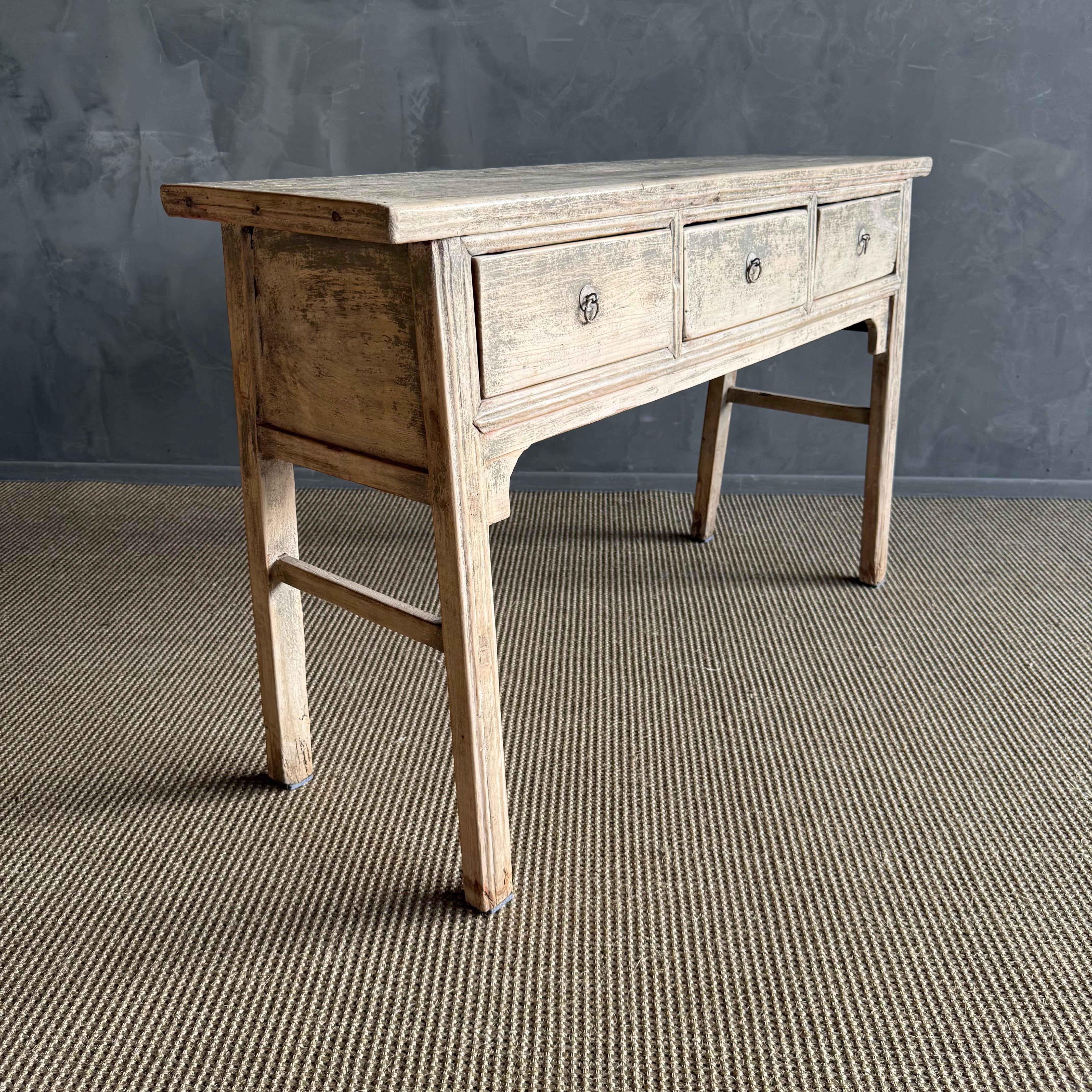 Vintage Reclaimed Elm Wood Console 55