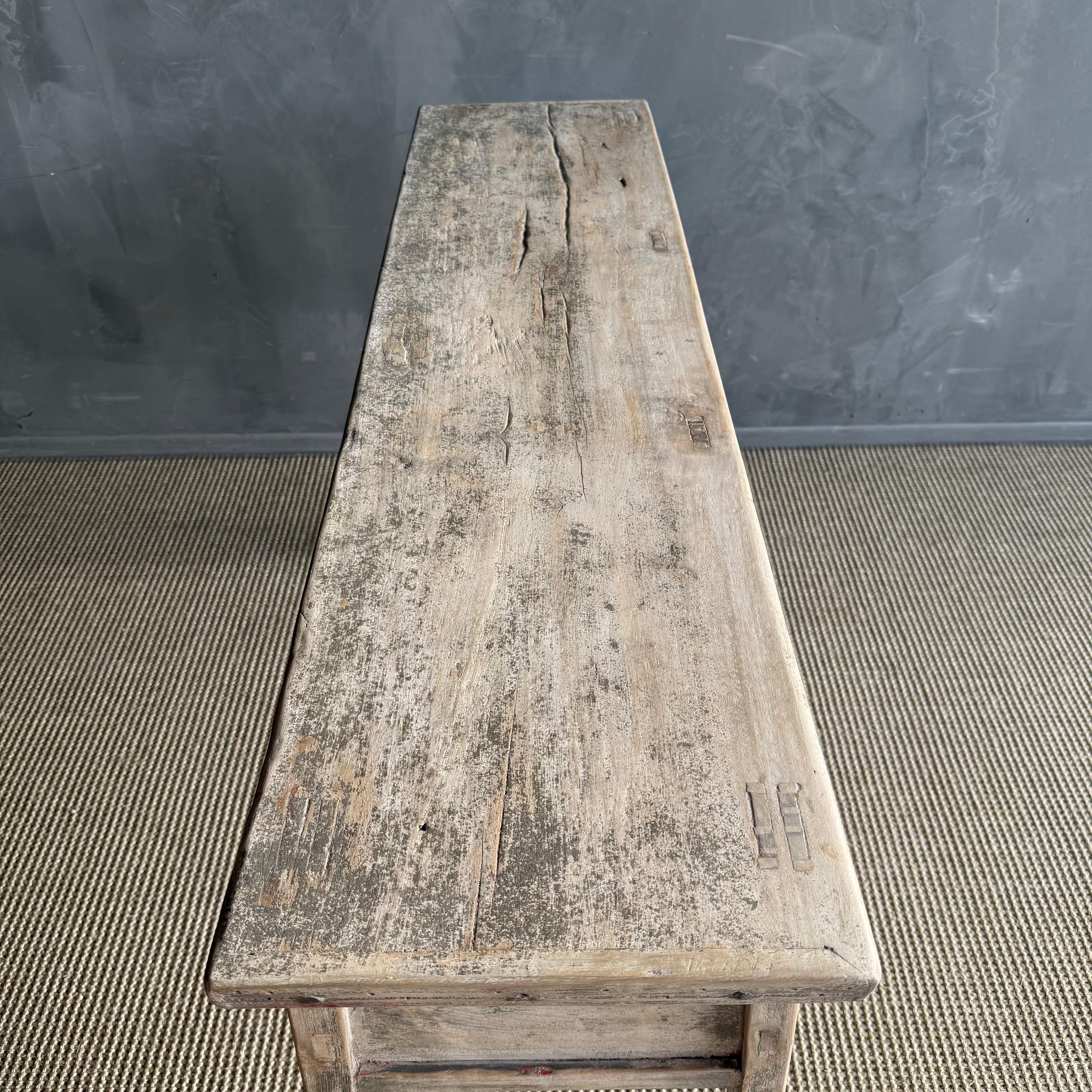 Vintage Reclaimed Elm Wood Console 55