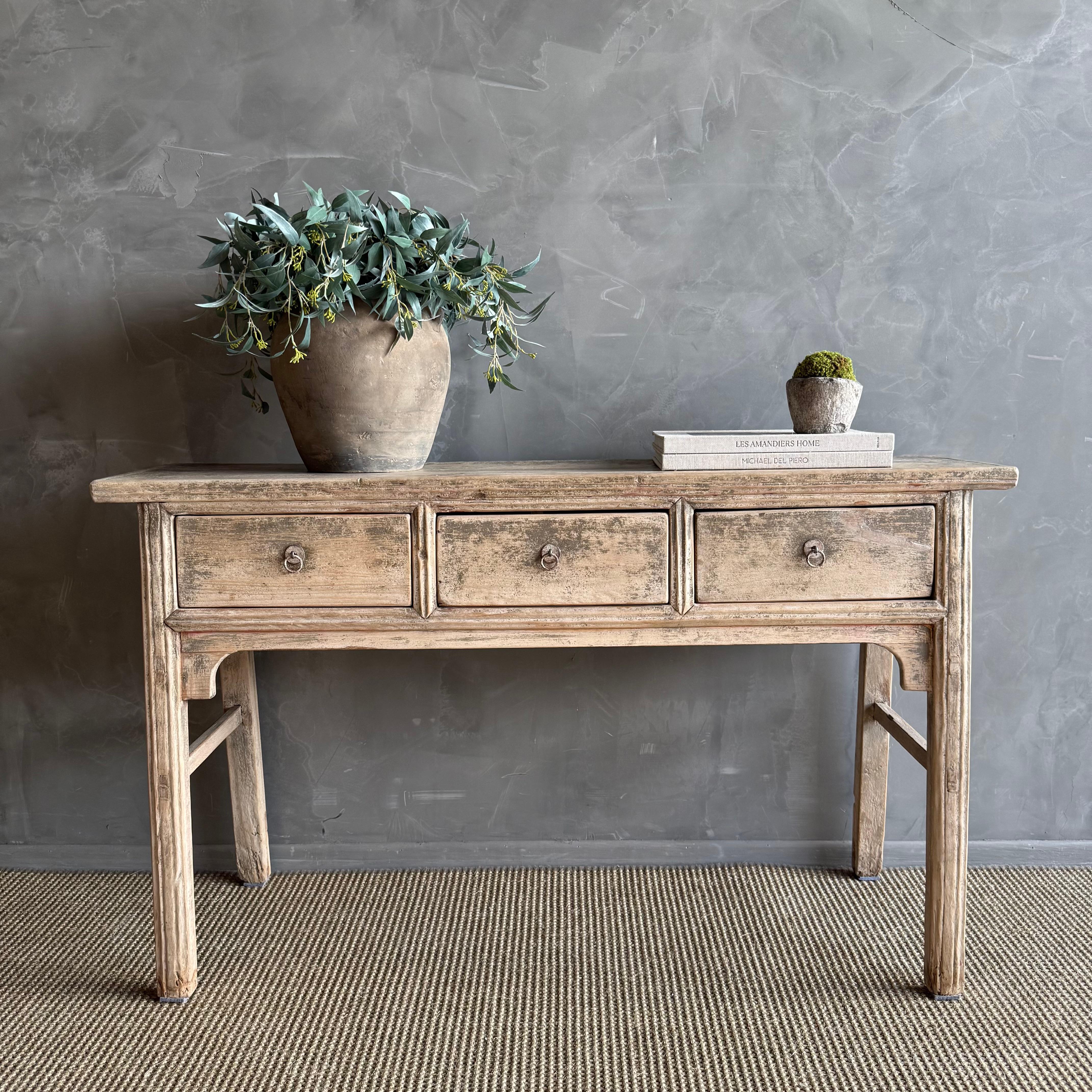 Organic Modern Vintage Reclaimed Elm Wood Console 55