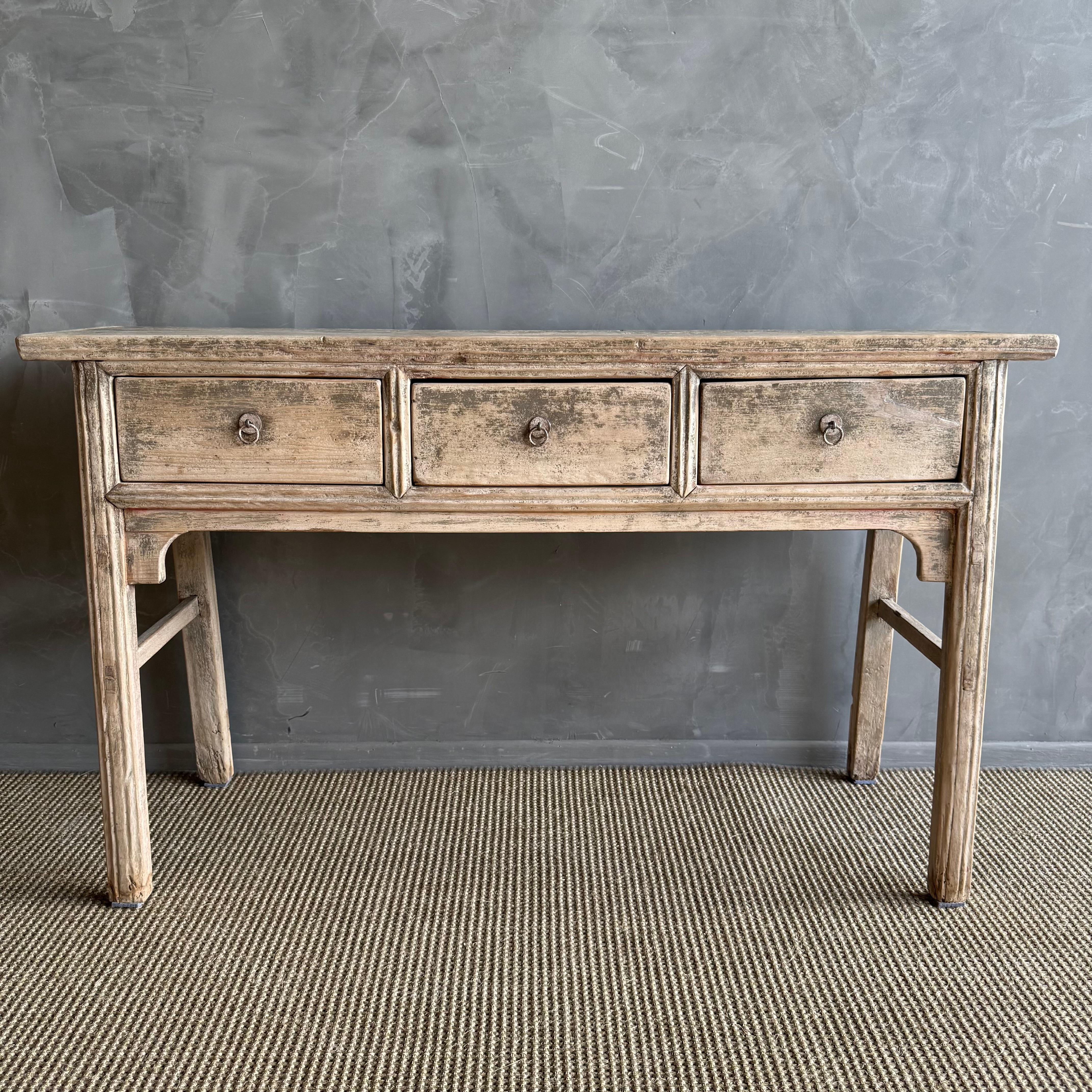 Vintage Reclaimed Elm Wood Console 55