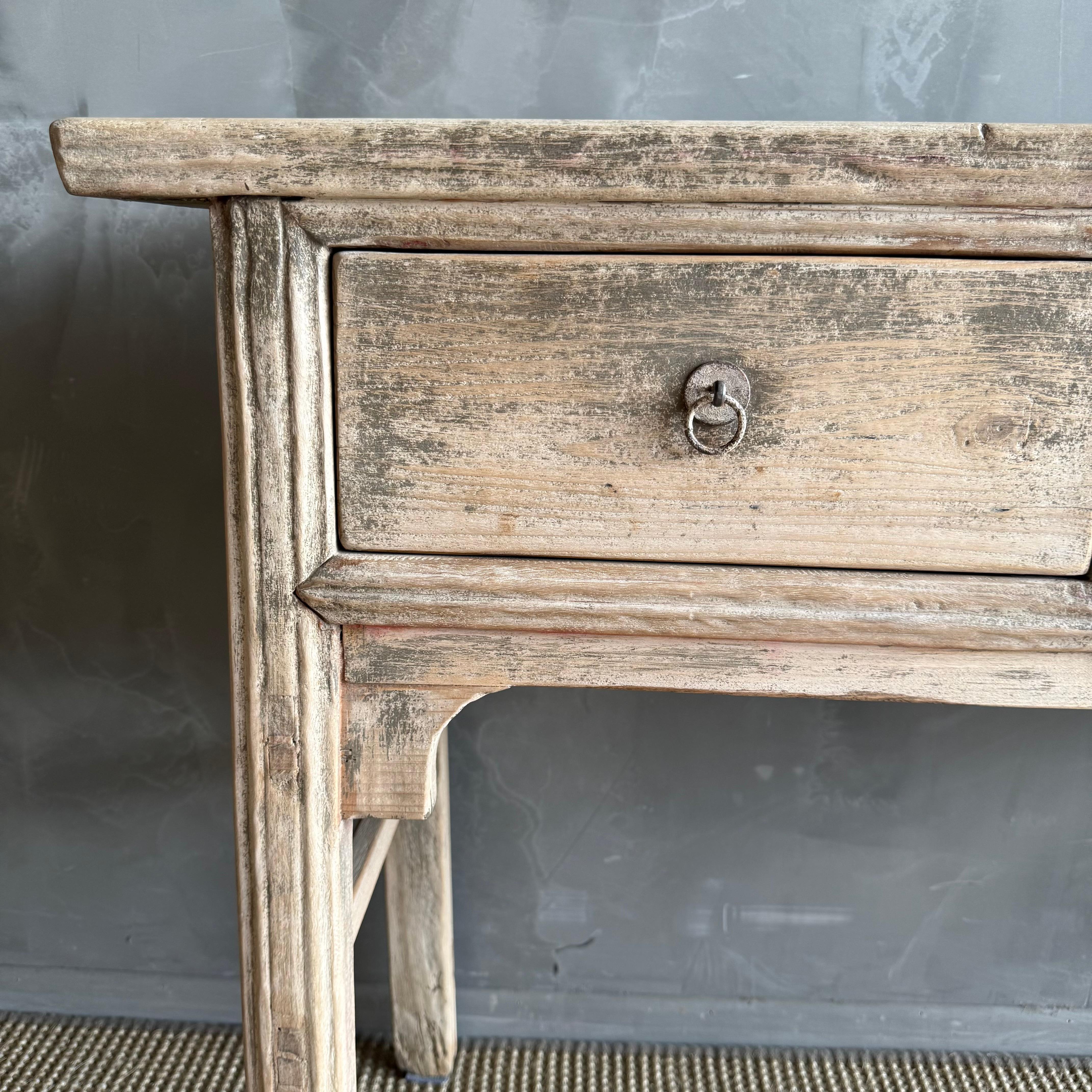 Vintage Reclaimed Elm Wood Console 55