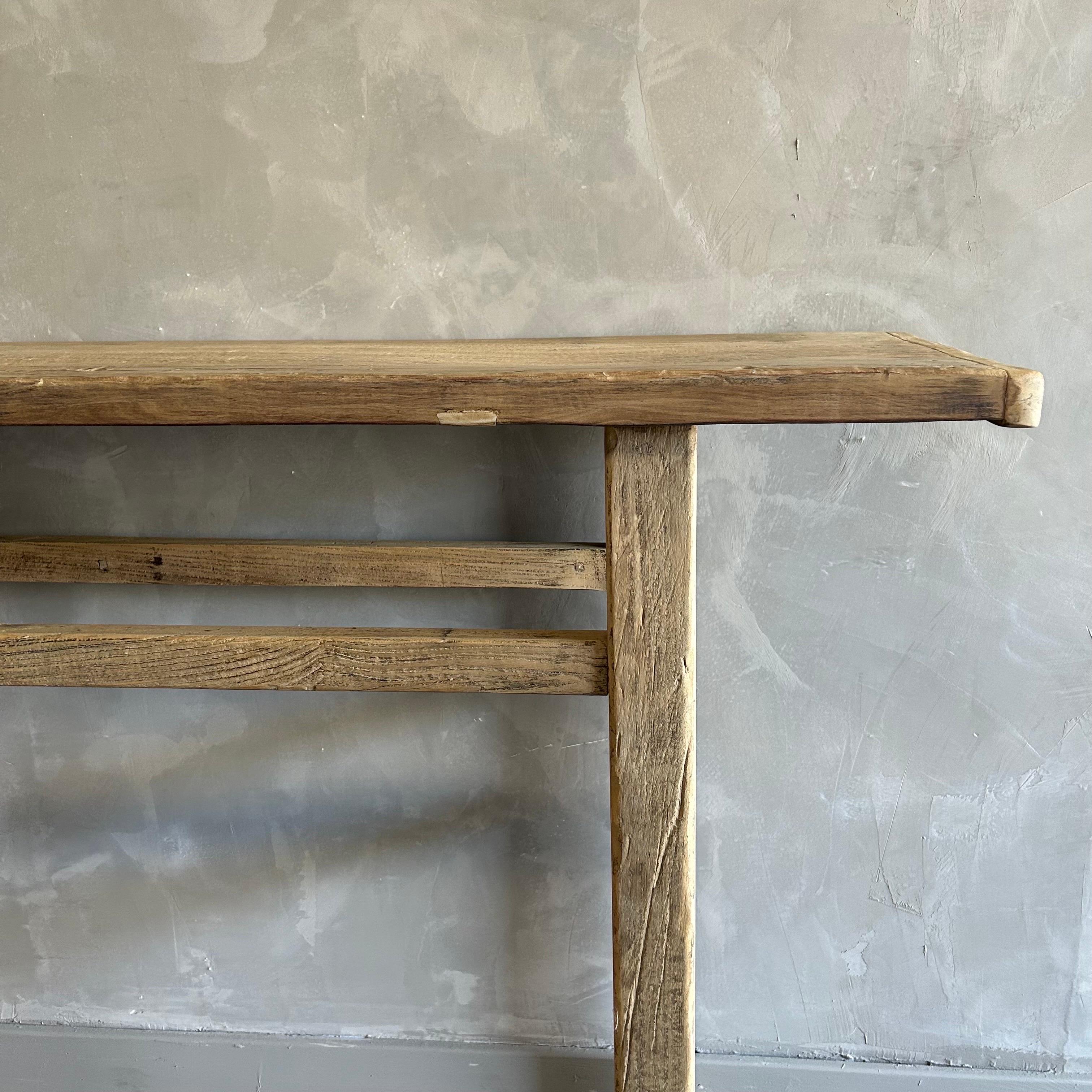 Vintage Reclaimed Elm Wood Console Table 63