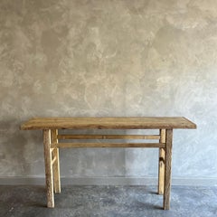 Vintage Reclaimed Elm Wood Console Table 63"