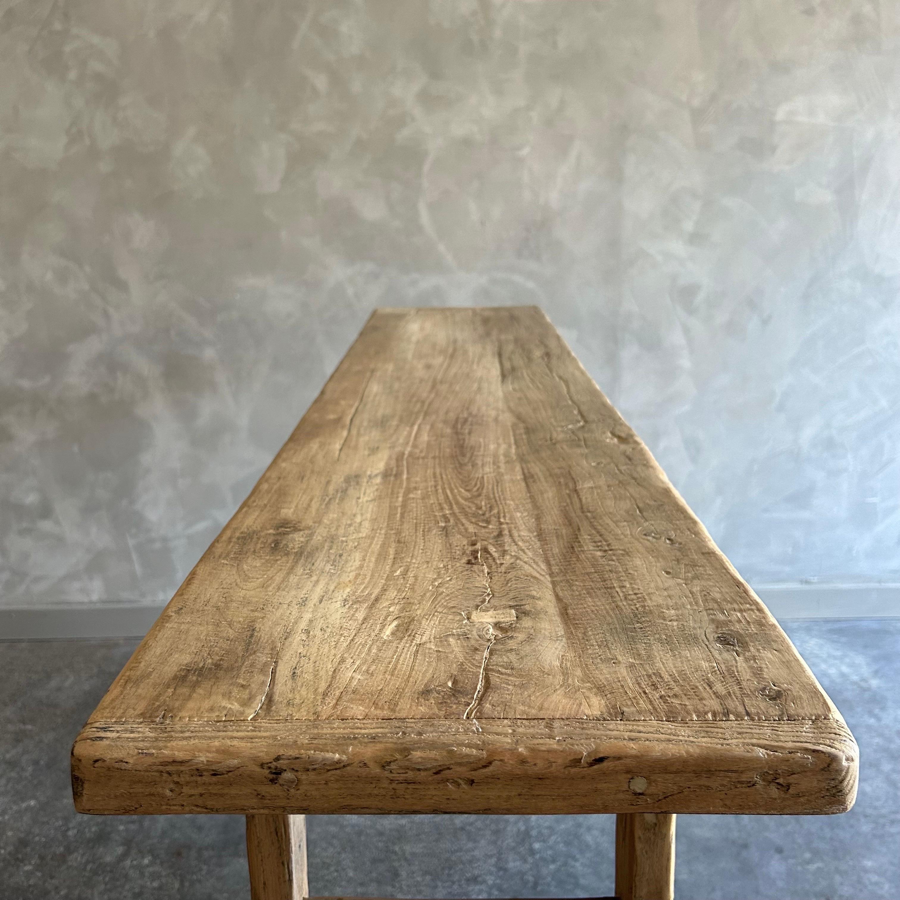 Vintage Reclaimed Elm Wood Console Table 63
