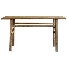 Vintage Reclaimed Elm Wood Console Table 63"