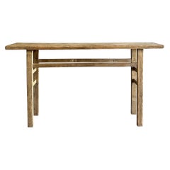 Vintage Reclaimed Elm Wood Console Table 63"