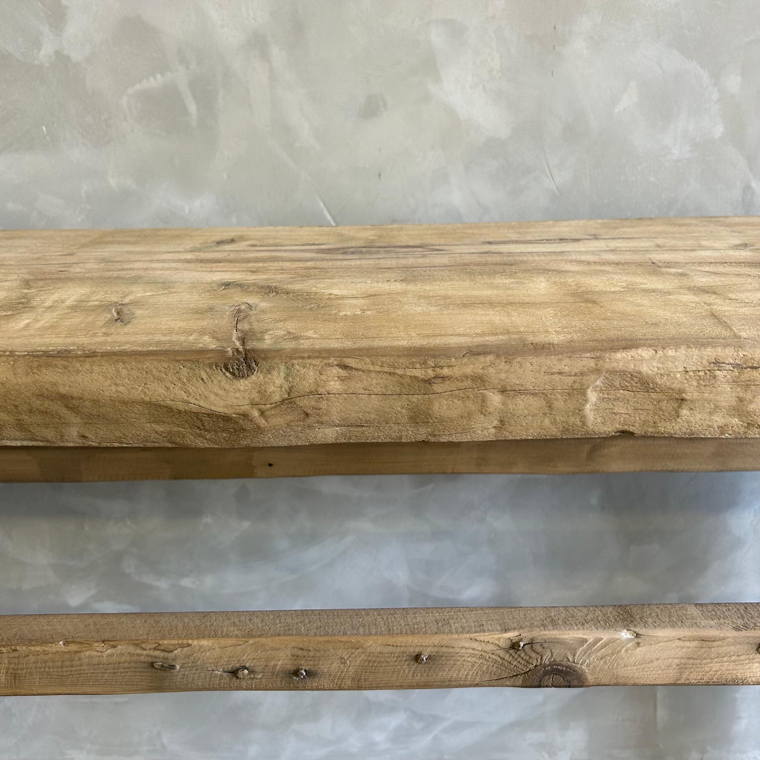 Vintage Reclaimed Elm Wood Console Table 2