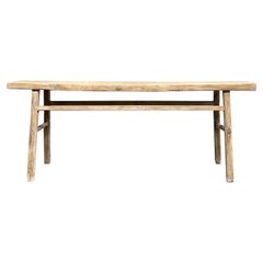 elm console table Vintage Reclaimed Elm Wood Console Table