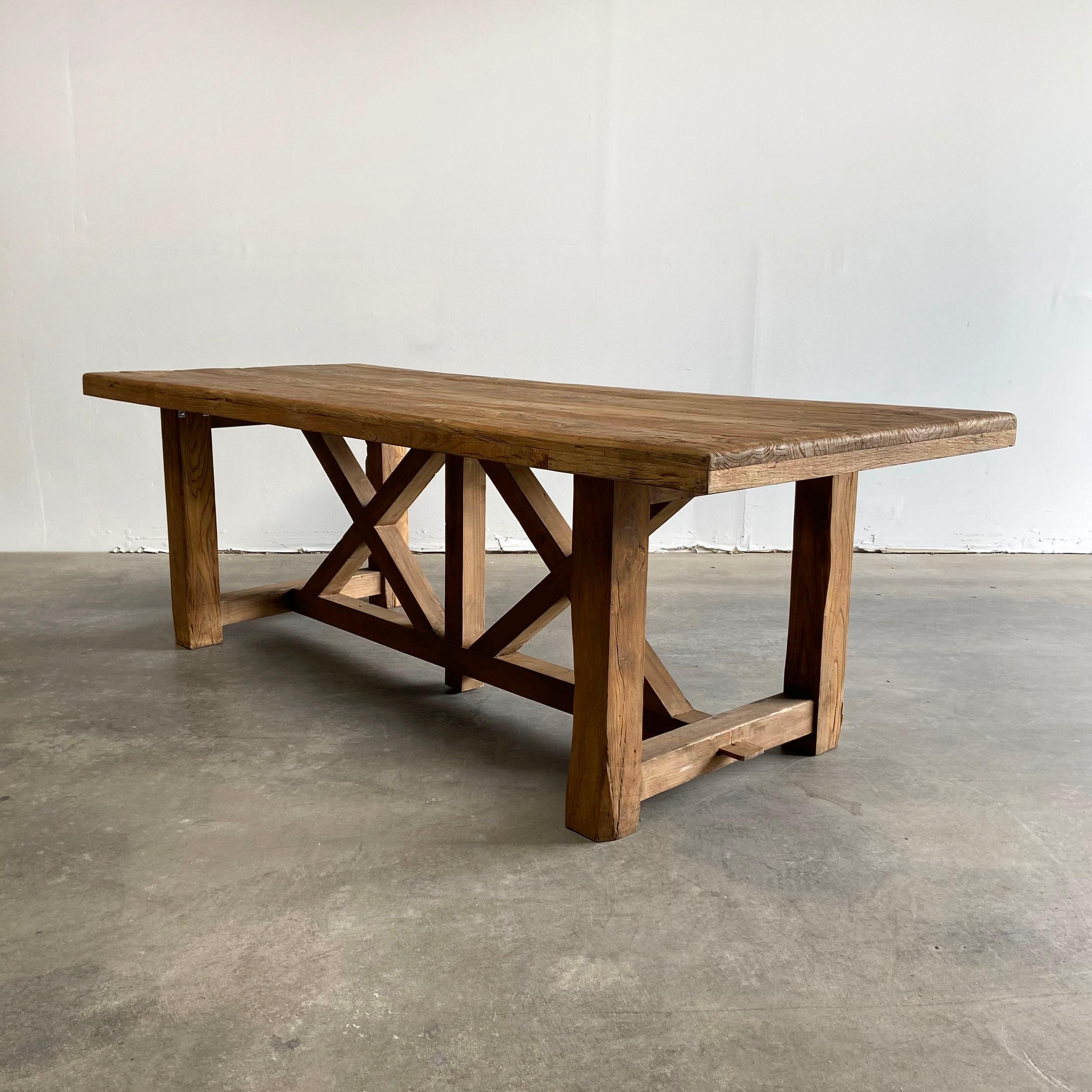 reclaimed elm dining table