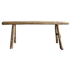 Vintage Reclaimed Elm Wood Skinny Bench 51"