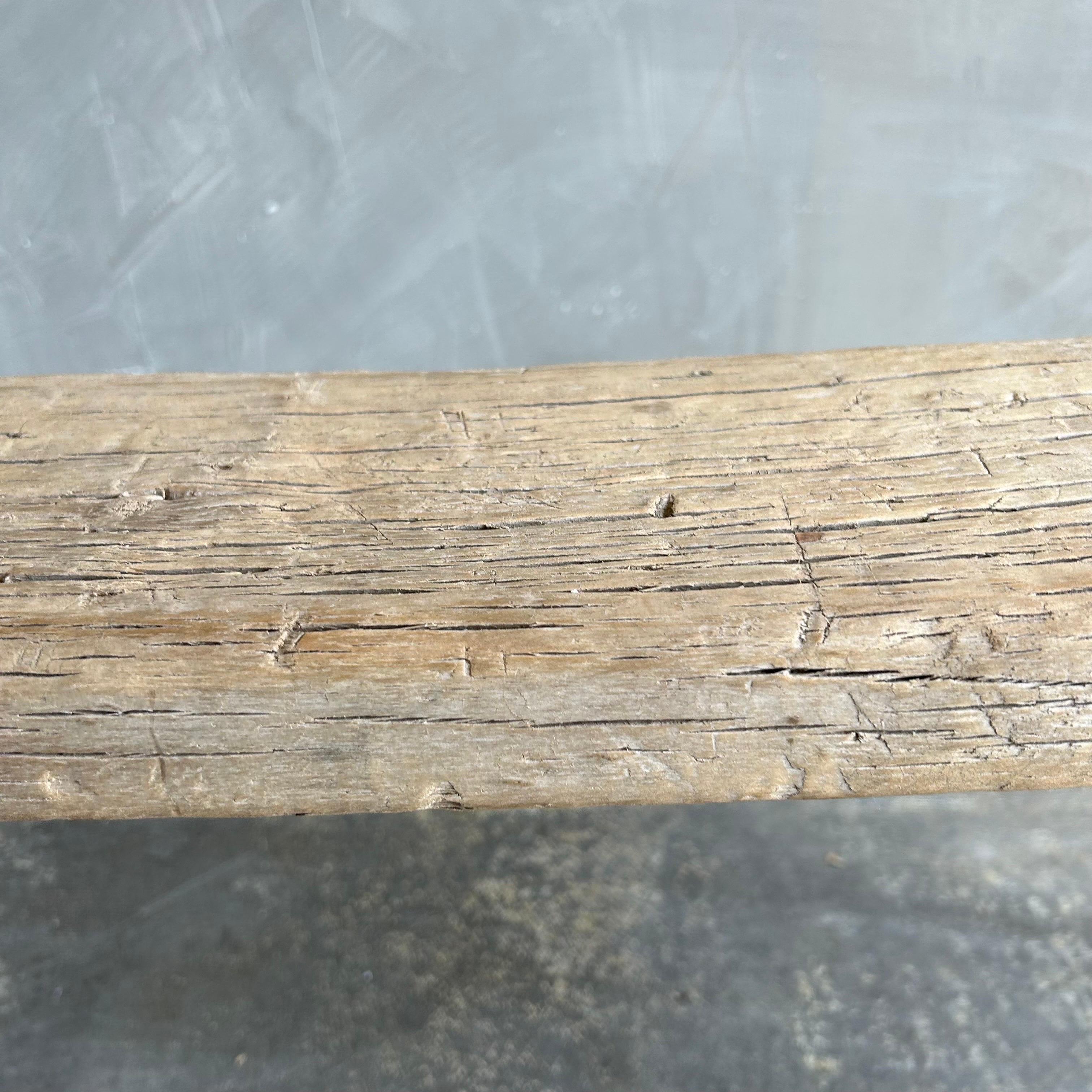 Vintage Reclaimed Elm Wood Skinny Bench 52