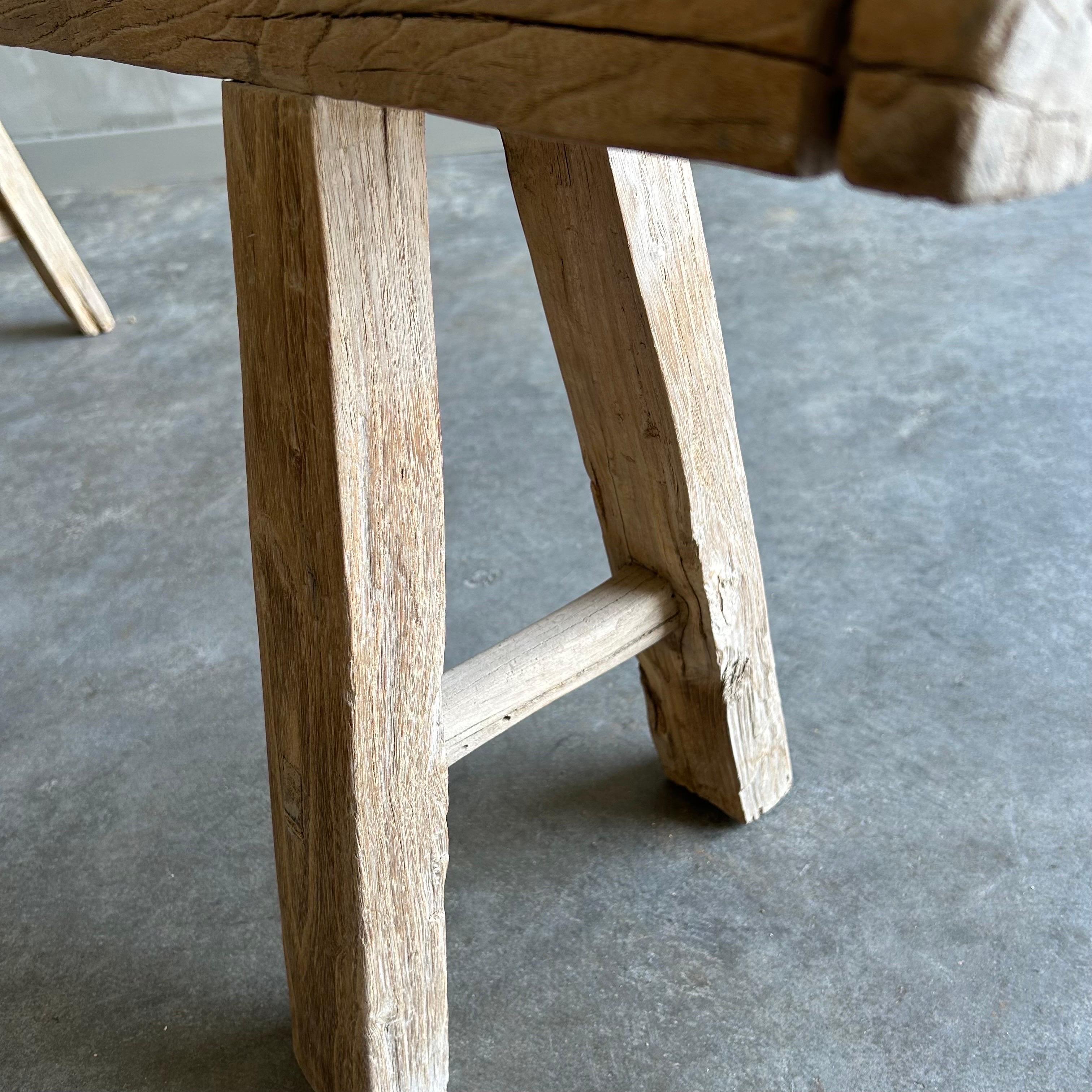 Vintage Reclaimed Elm Wood Skinny Bench 60