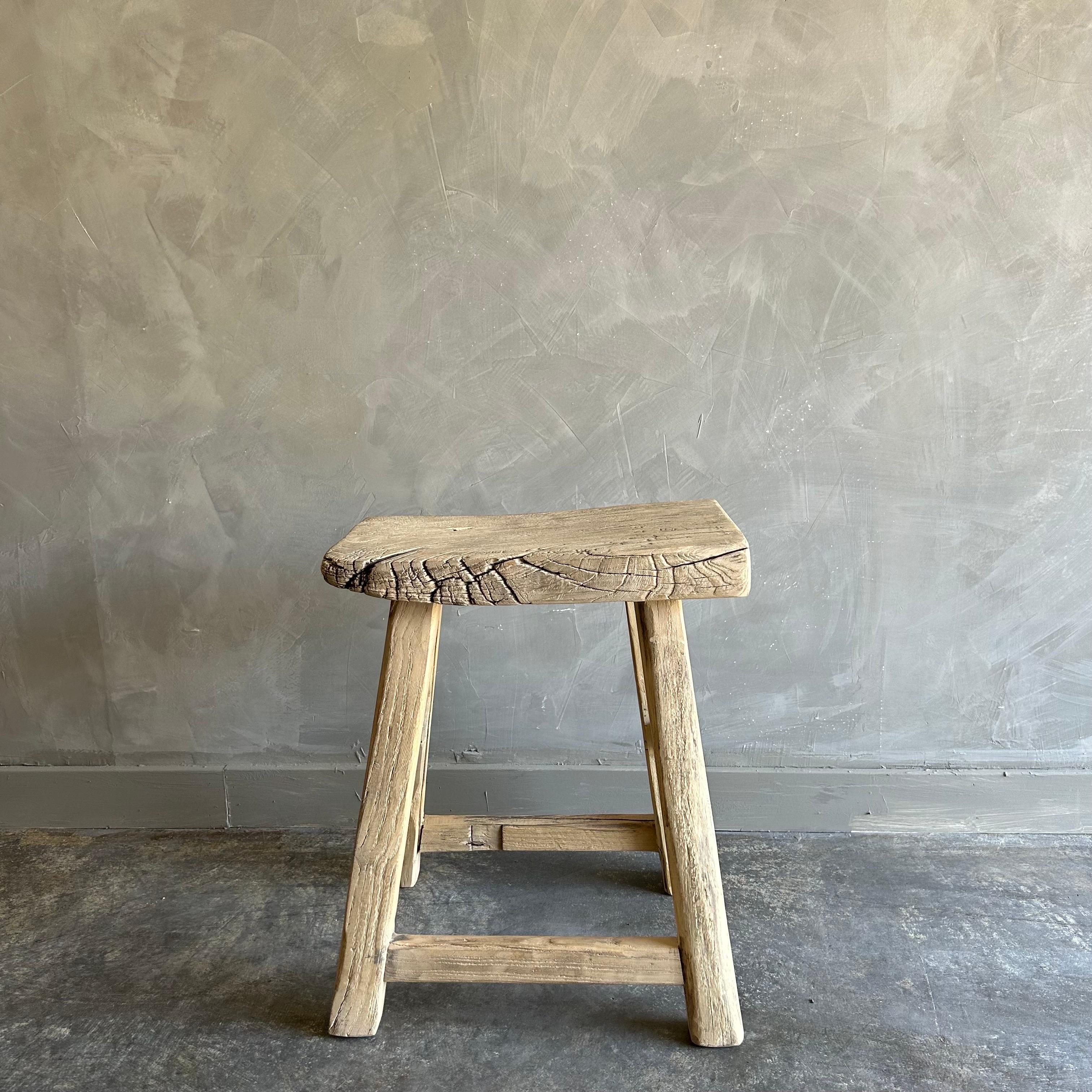 Welcome to bloomhomeinc we stock over 2000 items, please scroll down and click view sellers other items to see more!
Size:  16.5”w x 13”d x 20”h
SD:9”
Vintage Antique Elm Wood stool made from vintage reclaimed elm wood. Beautiful antique patina,