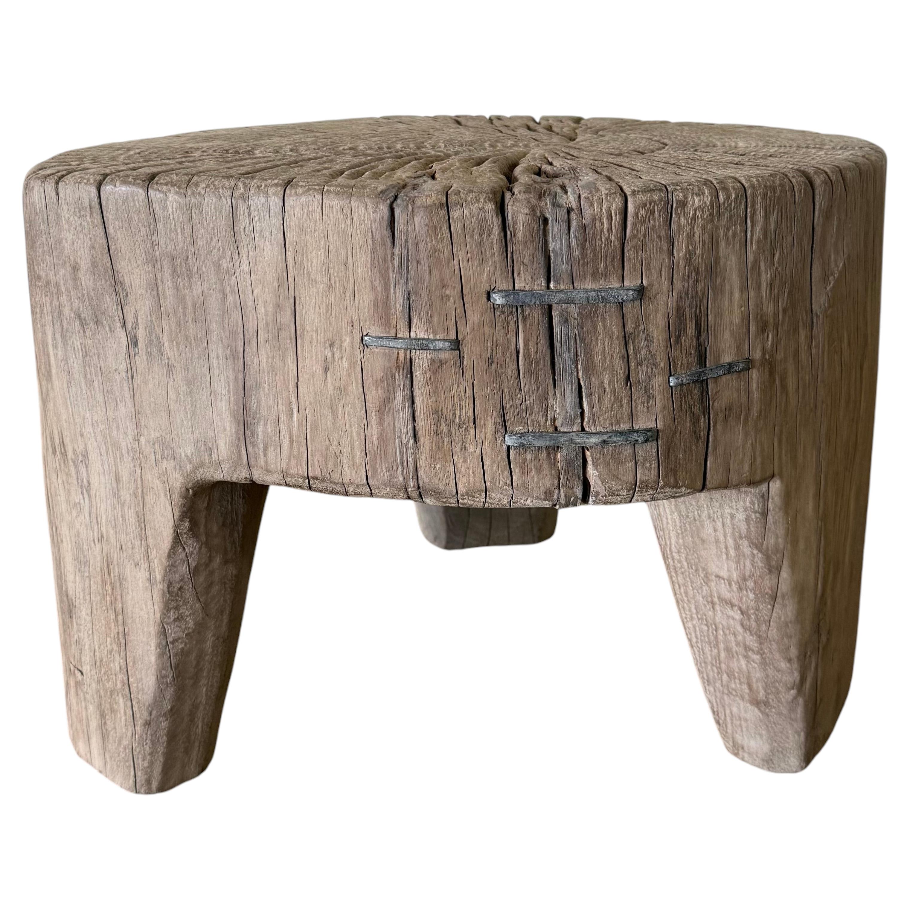 Vintage Reclaimed Elm Wood Stump