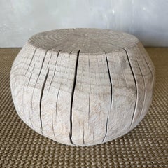 Table vintage en bois de souche d'orme récupéré