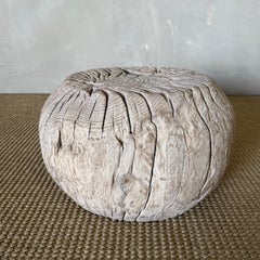 Vintage Reclaimed Elm Wood Stump Table