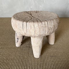 Vintage Reclaimed Elm Wood Stump Table