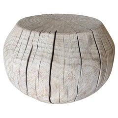 Table vintage en bois de souche d'orme récupéré