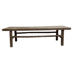 Vintage Reclaimed Elm Wood Wabi Sabi Coffee Table