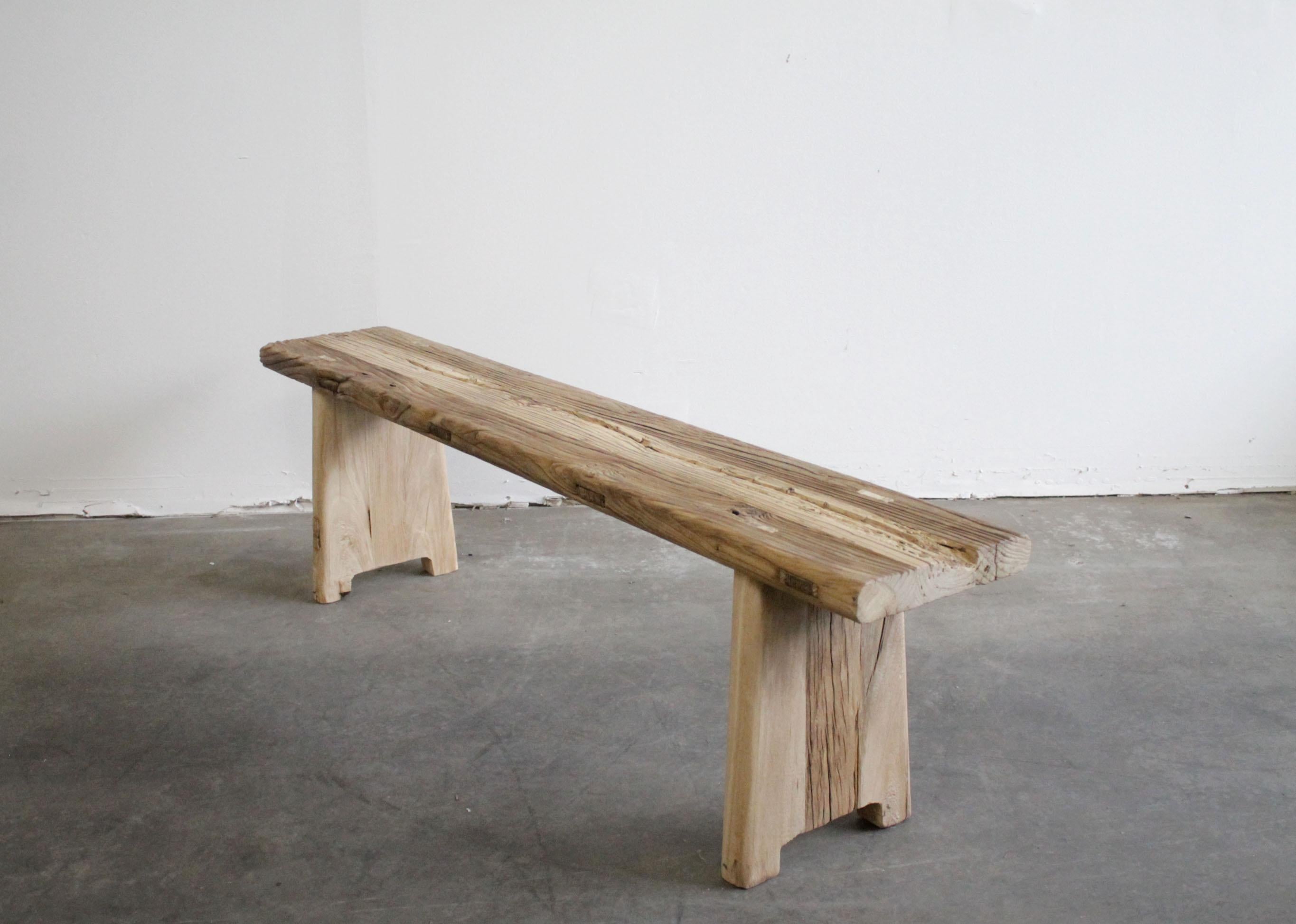 Reclaimed vintage elm wood bench
Vintage reclaimed elm wood benches! Beautiful antique patina, with weathering and age, these are solid and sturdy ready for daily use, use as as a table behind a sofa, stool, coffee table, they are great for any