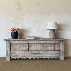 Vintage Reclaimed Fir 3 Door Carved Console