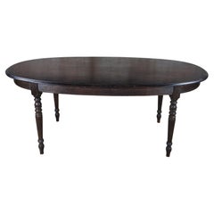 Vintage Reclaimed French Oak Country Farmhouse Oval Dining Library Table