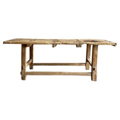 Vintage Reclaimed Natural Elm Wood Coffee Table