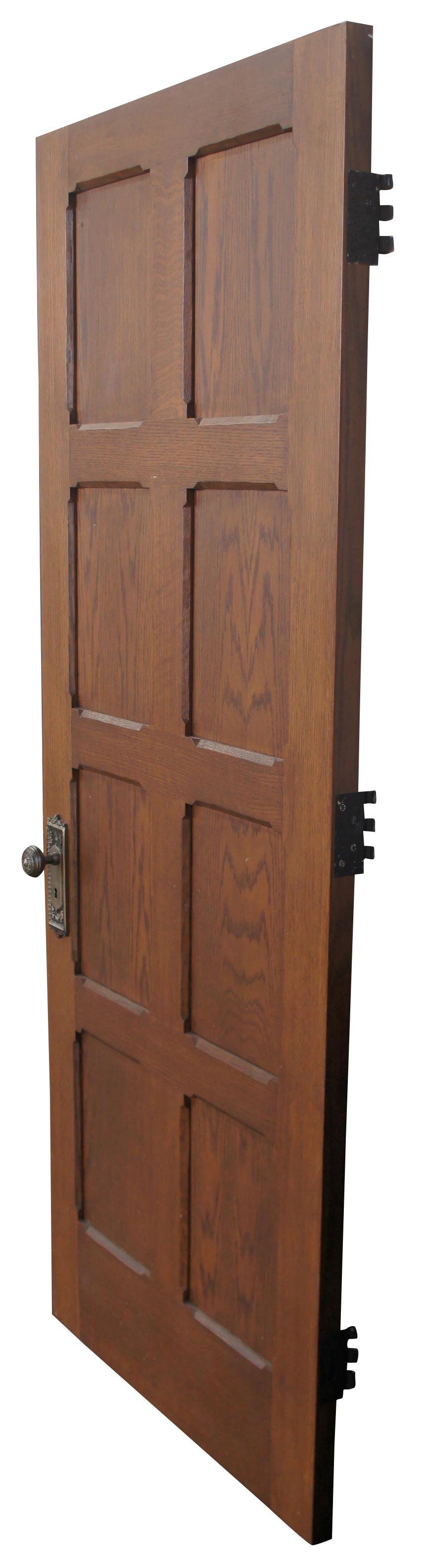 Spanish Colonial Vintage Reclaimed Spanish Revival Solid Oak Eight Panel Door