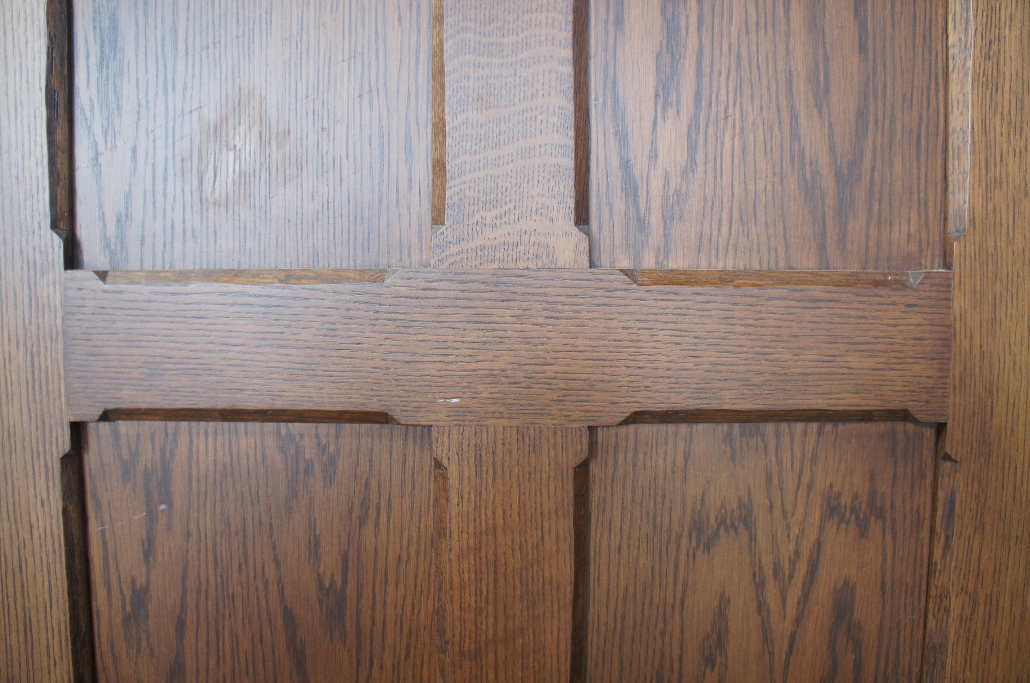 20th Century Vintage Reclaimed Spanish Revival Solid Oak Eight Panel Door