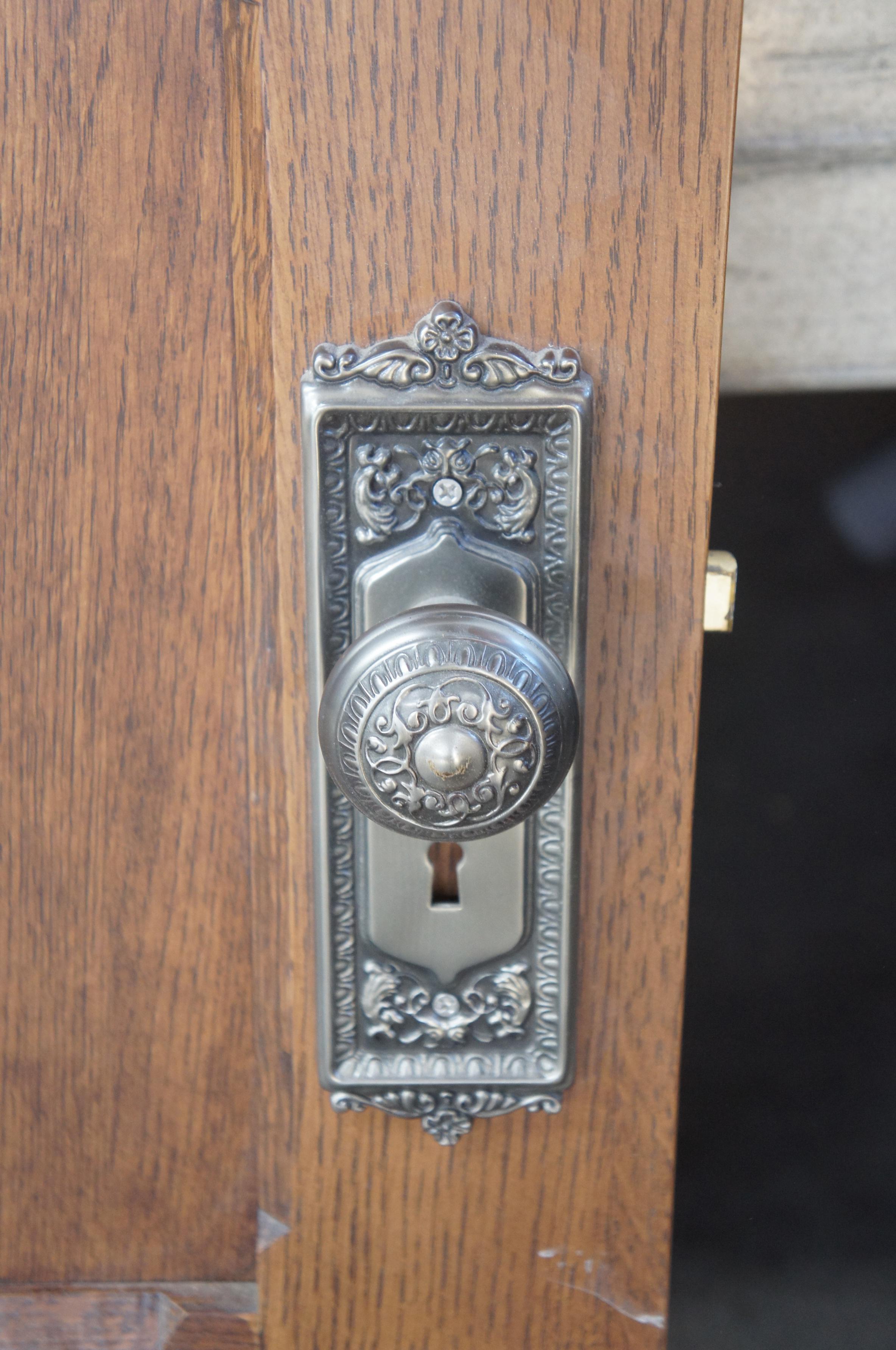 Vintage Reclaimed Spanish Revival Solid Oak Eight Panel Door 1