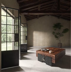 Vintage, Reclaimed Wood and Metal "Cicada" Coffee Table, Parisii Collection