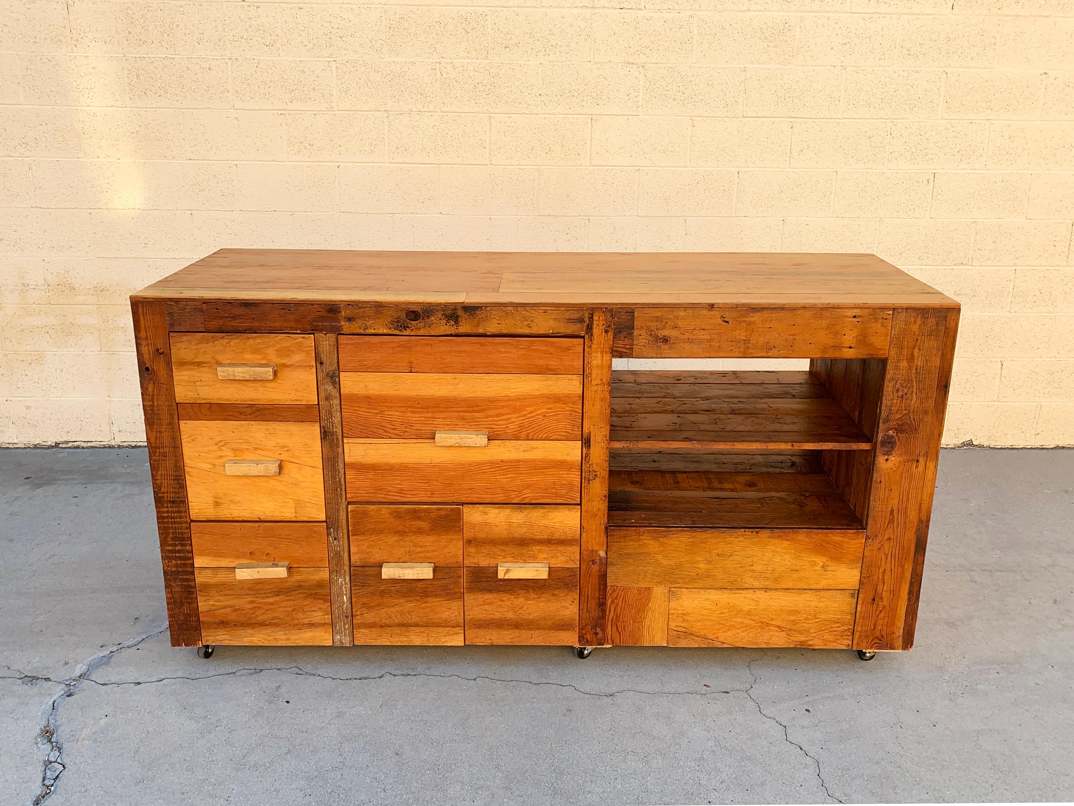 wood retail counter