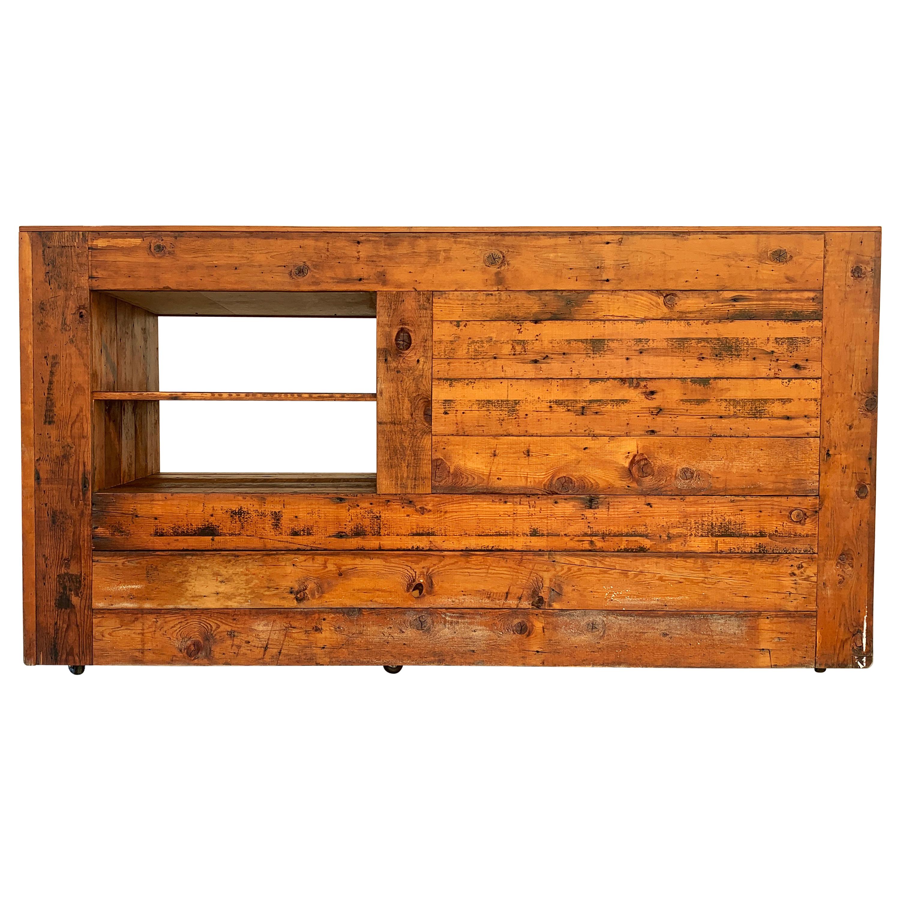 Vintage Reclaimed Wood Sales Retail Counter