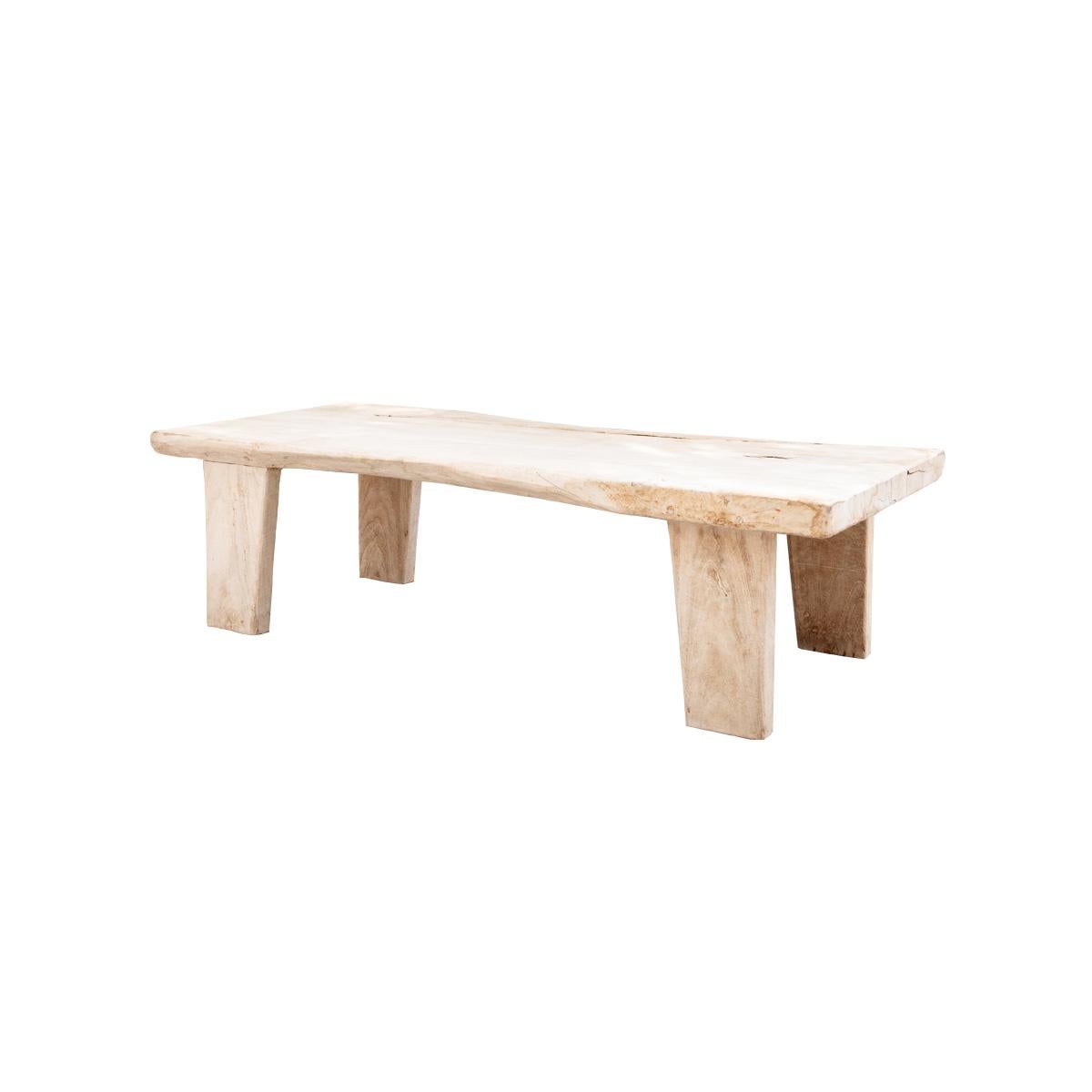 Vintage Reclaimed Wood Coffee Table 

Solid teak is reclaimed and repurposed into an organic work of functional art. The piece expresses its character with various unique features, nooks and crannies. Weathered patina softens the wood to a beautiful
