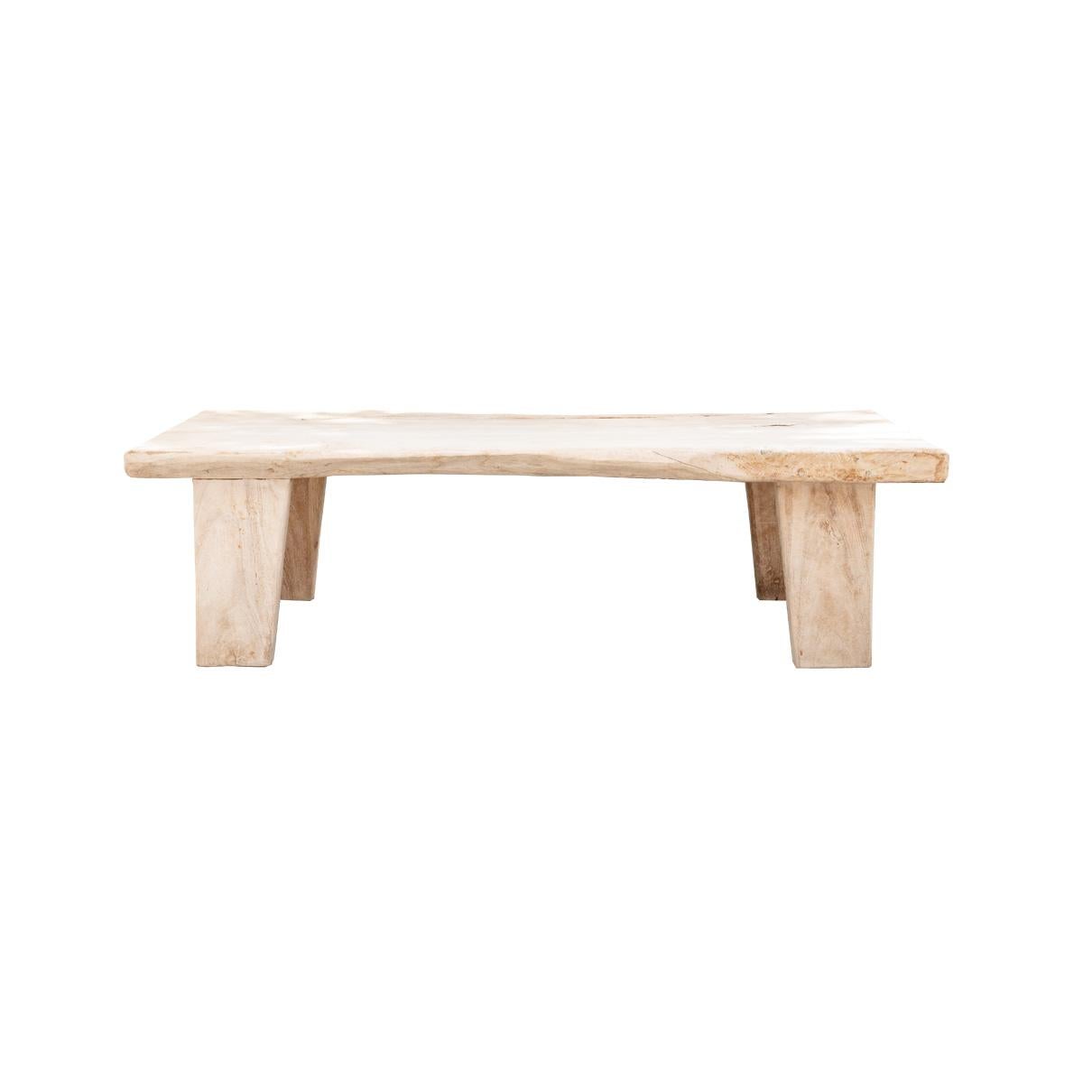 Carved Vintage Reclaimed Wooden Coffee Table For Sale