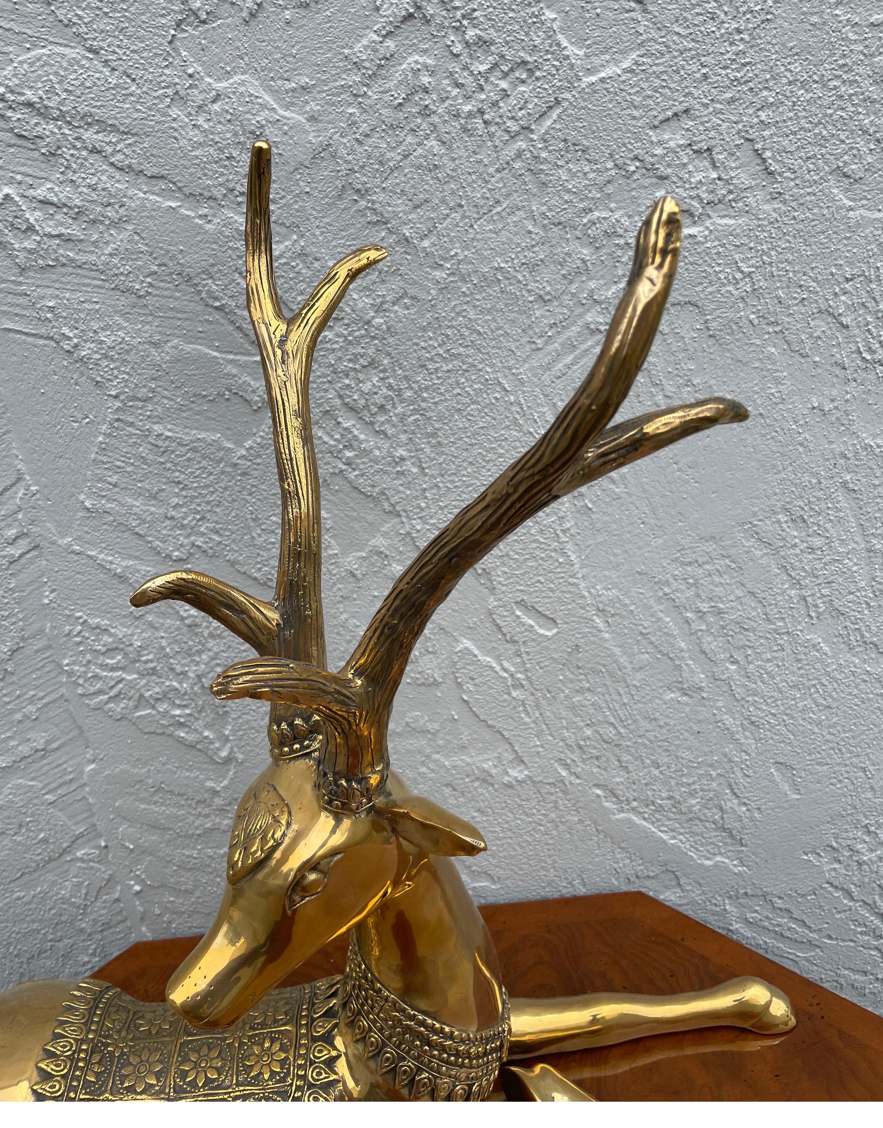 Indian Vintage Reclining Brass Deer