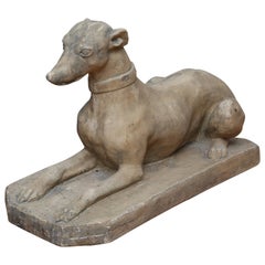 greyhound statues for sale Vintage Reclining Greyhound Sculpture