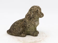 Vintage Reconsitituted Stone Spaniel Puppy or Dog Garden Ornament, Mid 20th C.