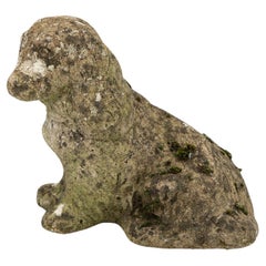 Vintage Reconstituted Stone Dog, English Mid 20th C.