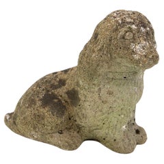 Vintage Reconstituted Stone Dog, English Mid 20th C.