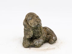Vintage Reconstituted Stone Puppy or Dog Spaniel Garden Ornament, 20th Century