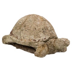 Vintage Reconstituted Stone Tortoise or Turtle Garden Ornament, England 1970s